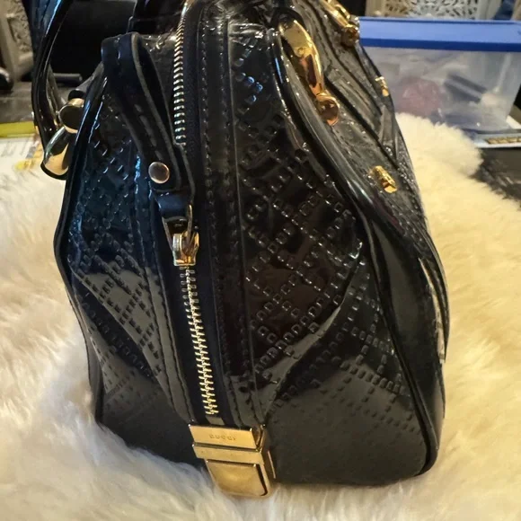 Gucci Babouska studded Black Patent Leather Shoulder Bag - Picture 10 of 16